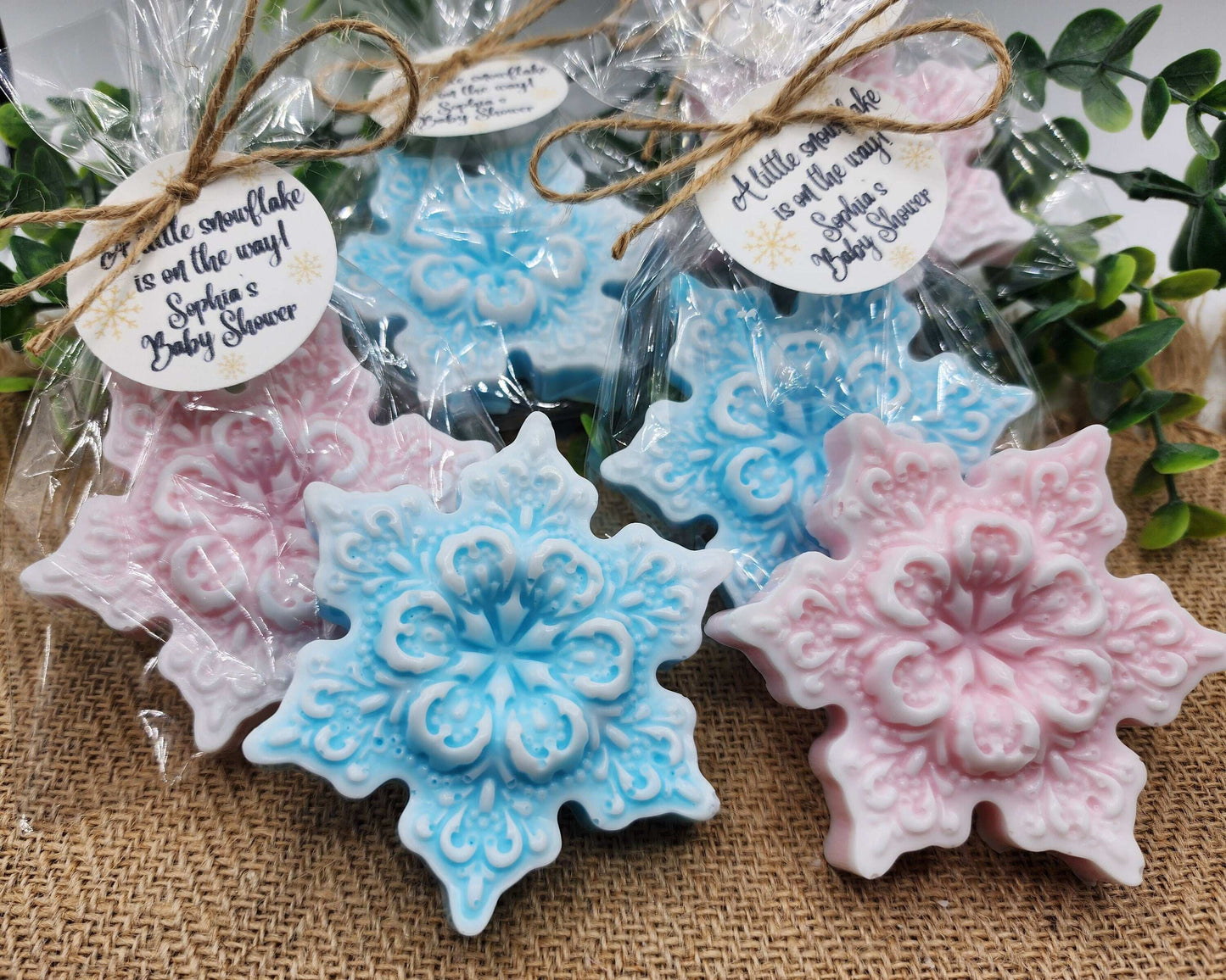 Snowflake Soap Favors Baby Shower Favors Christmas Stocking Stuffers Wedding Shower Favor Christmas Gifts