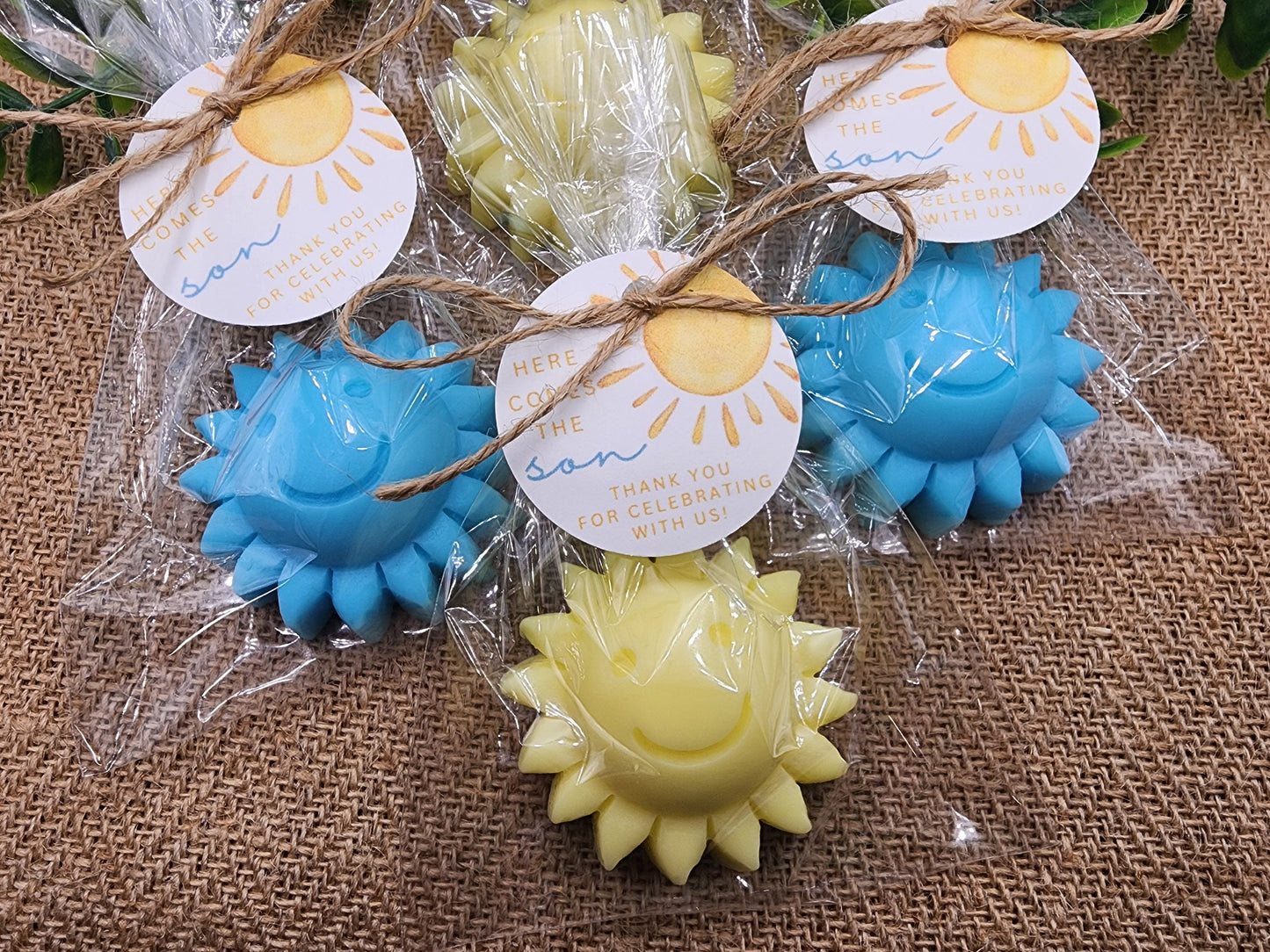 Sun baby shower soap favors sunshine soap here comes the son soap baby shower sun favors birthday party gift you are my sunshine