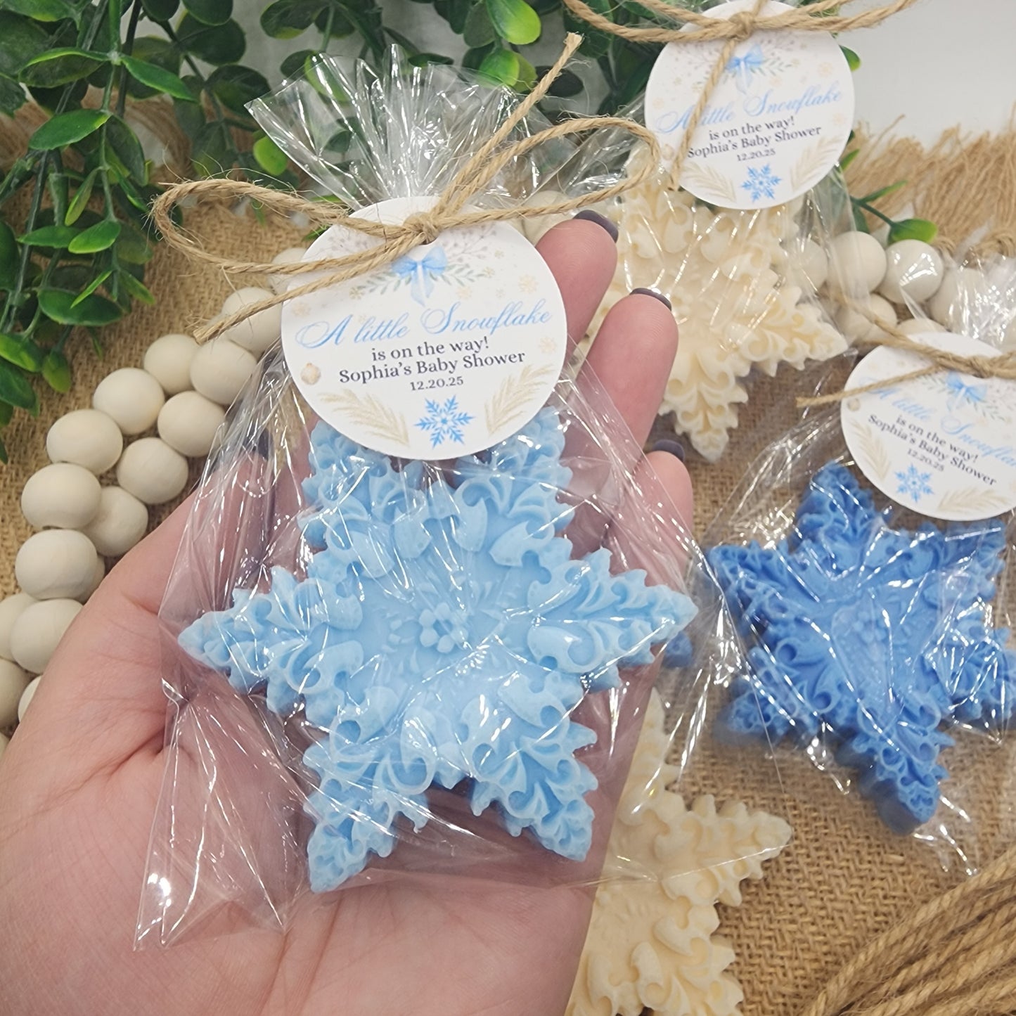 Snowflake Soap Favors Baby Shower Favors Christmas Stocking Stuffers Wedding Shower Favor Christmas Gifts