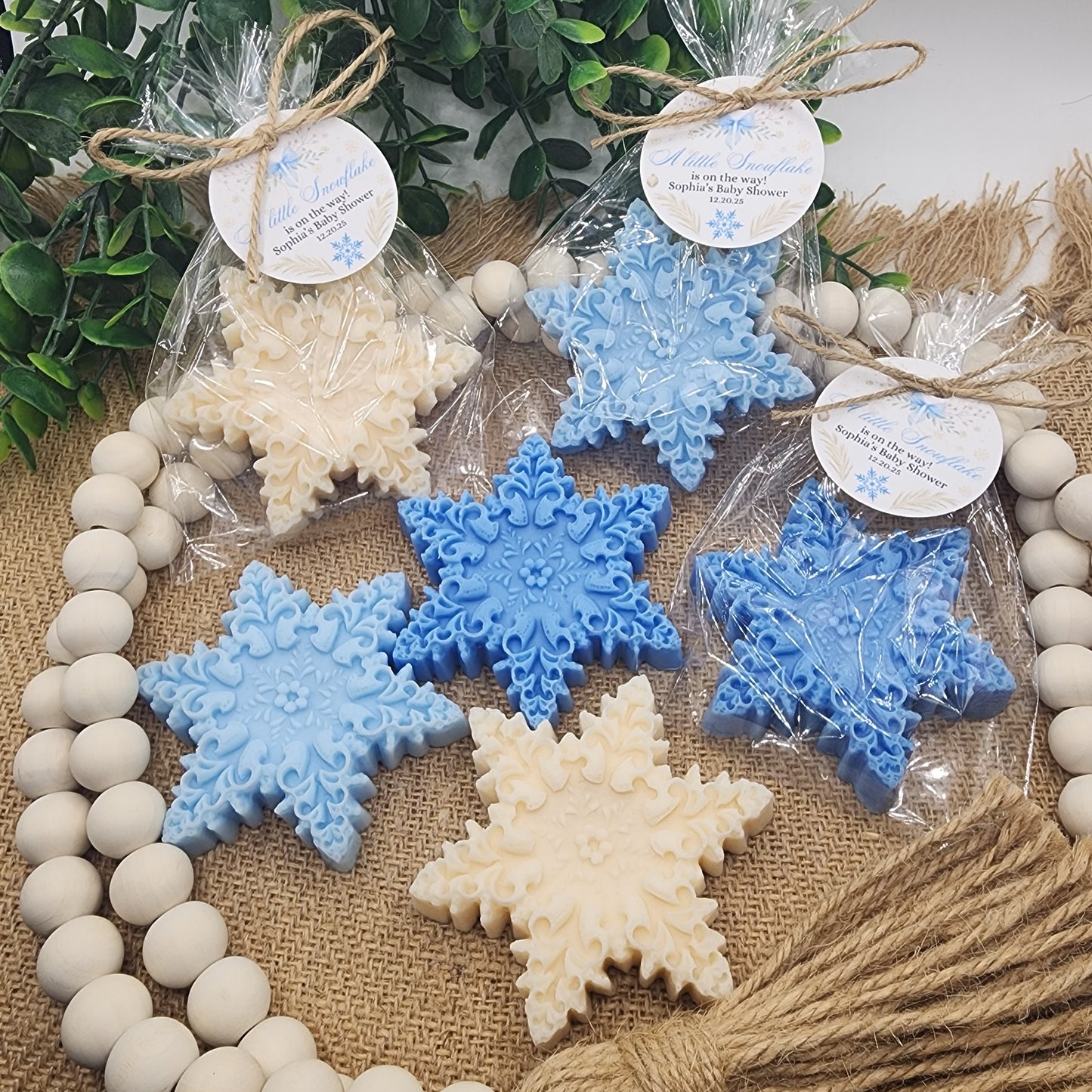Snowflake Soap Favors Baby Shower Favors Christmas Stocking Stuffers Wedding Shower Favor Christmas Gifts