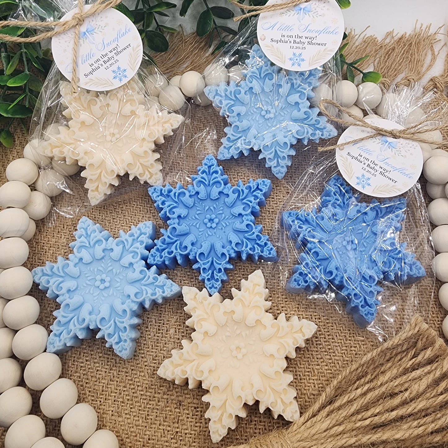 Snowflake Soap Favors Baby Shower Favors Christmas Stocking Stuffers Wedding Shower Favor Christmas Gifts