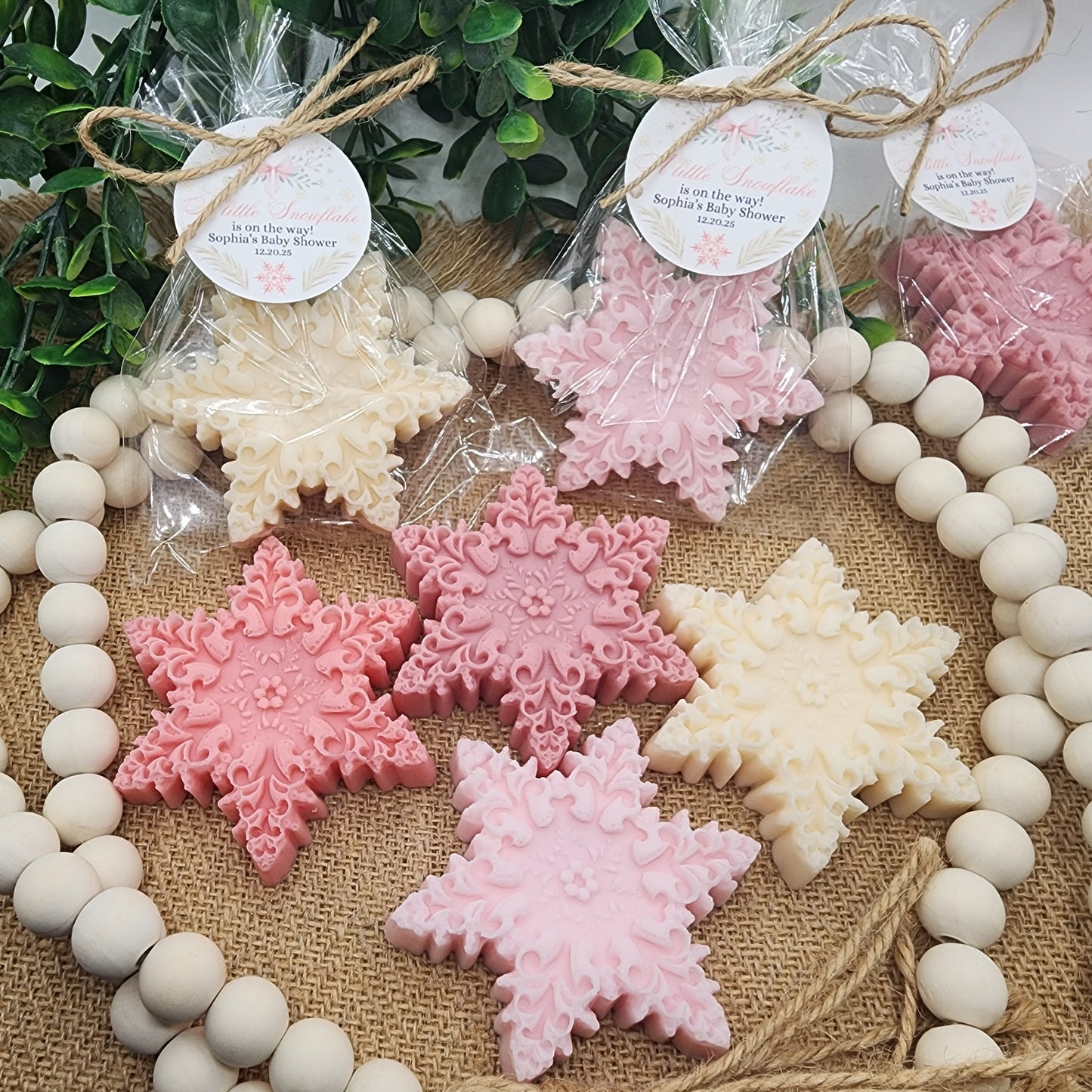 Snowflake Soap Favors Baby Shower Favors Christmas Stocking Stuffers Wedding Shower Favor Christmas Gifts