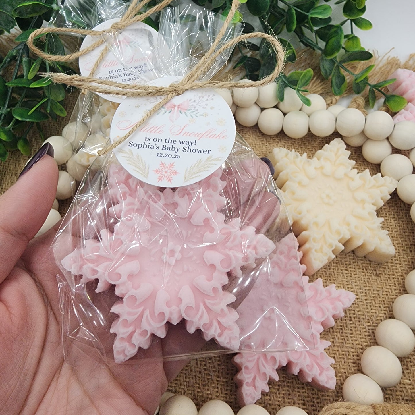 Snowflake Soap Favors Baby Shower Favors Christmas Stocking Stuffers Wedding Shower Favor Christmas Gifts