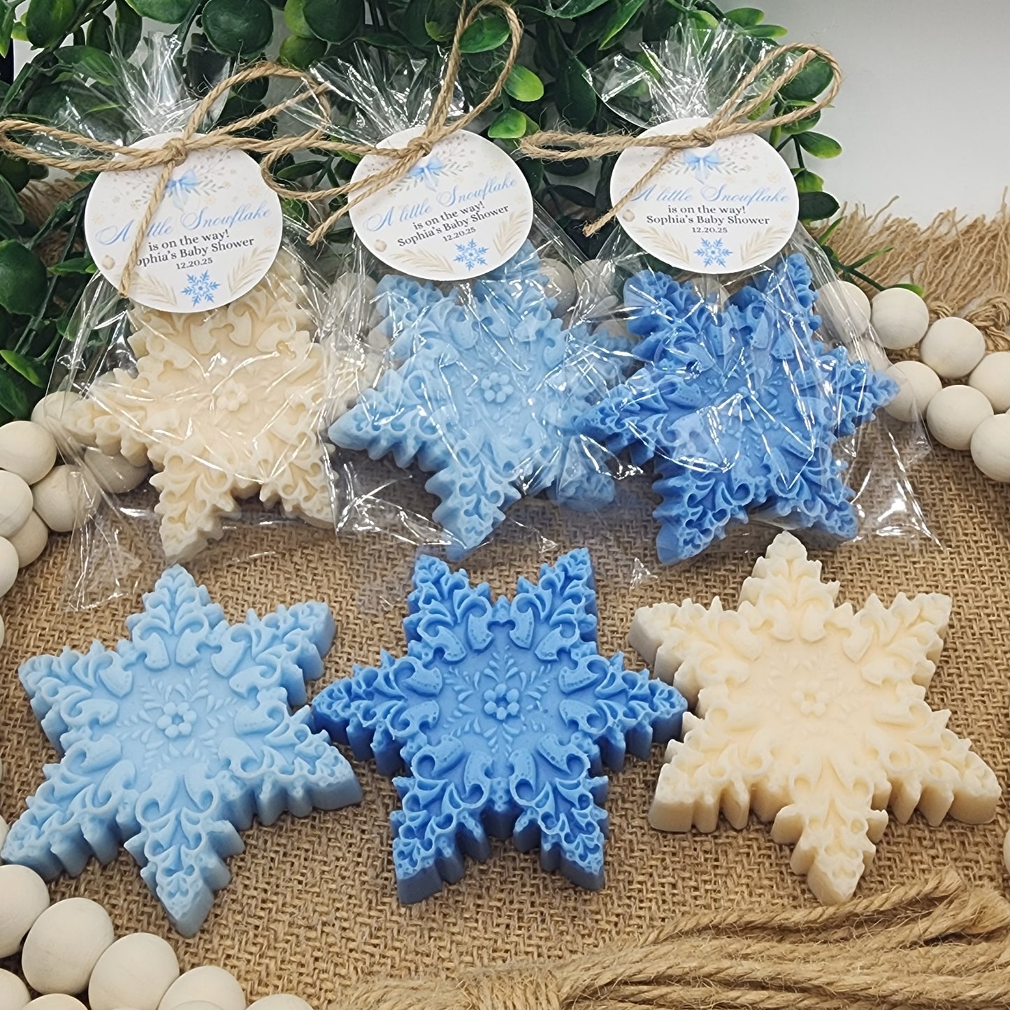 Snowflake Soap Favors Baby Shower Favors Christmas Stocking Stuffers Wedding Shower Favor Christmas Gifts